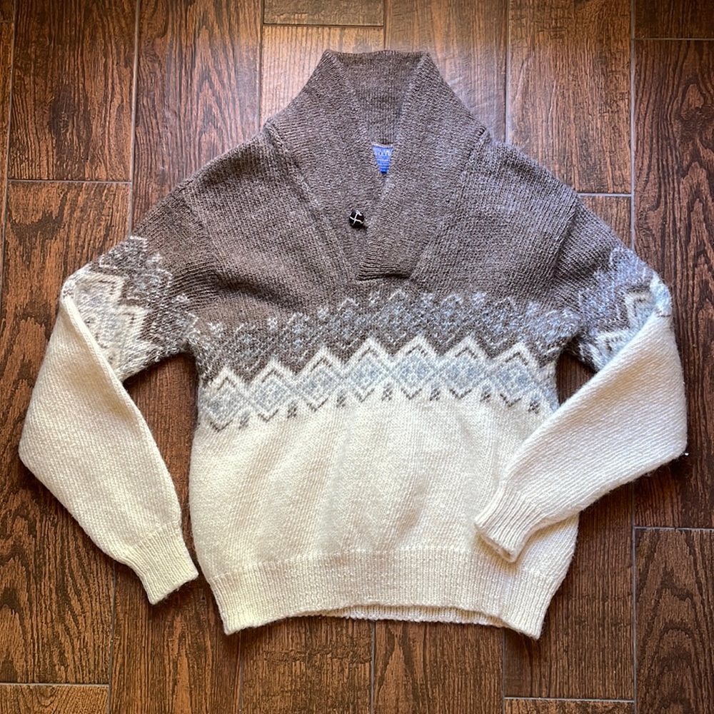 Vintage Pendleton Pure Virgin Wool Colorblock Diamond Pattern High Neck Sweater